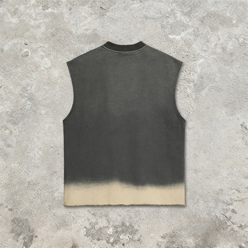 Custom Vintage Washed Spray Dye Distressed Studded Print Tank Top | Vintage Streetwear | Rhinestone | Clothing Manufacturer