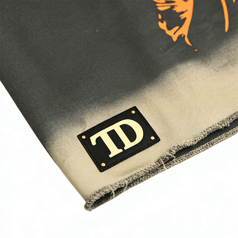 Vintage Washed Spray Dye Distressed Studded Print Tank Top