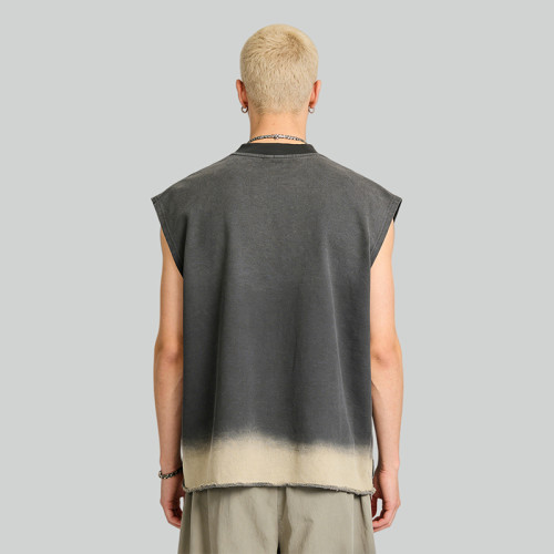 Custom Vintage Washed Spray Dye Distressed Studded Print Tank Top | Vintage Streetwear | Rhinestone | Clothing Manufacturer