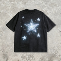 2026 New Design Sonic Wear Washed Rhinestone Star T-shirt | Streetwear | Cotton Blend | Custom Streetwear Manufacturer