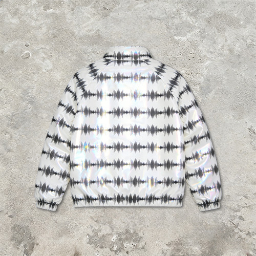 Custom Sonic Wear Laser Holographic Digital Print Puffer Jacket | Streetwear | OEM Streetwear