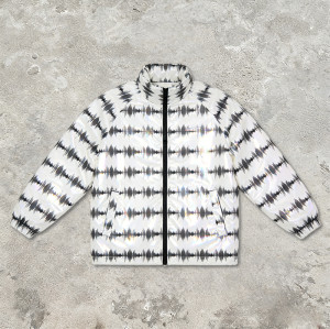 Custom Sonic Wear Laser Holographic Digital Print Puffer Jacket | Streetwear | OEM Streetwear