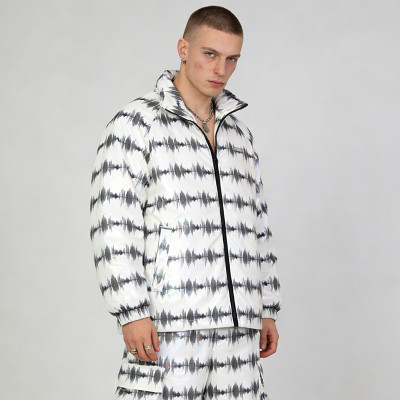 Custom Sonic Wear Laser Holographic Digital Print Puffer Jacket | Streetwear | OEM Streetwear