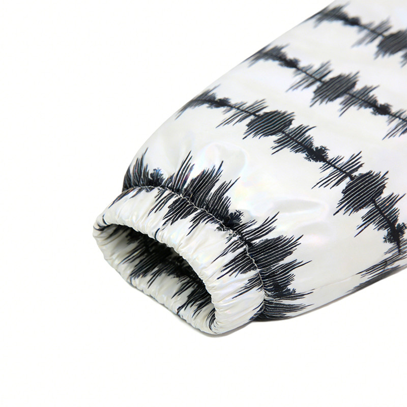 Sonic Wear Laser Holographic Digital Print Puffer Jacket