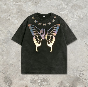 Hot Selling Sonic Wear Washed Laser Film Heat Transfer T-shirt | Streetwear | 100% Cotton | Streetwear Manufacturer