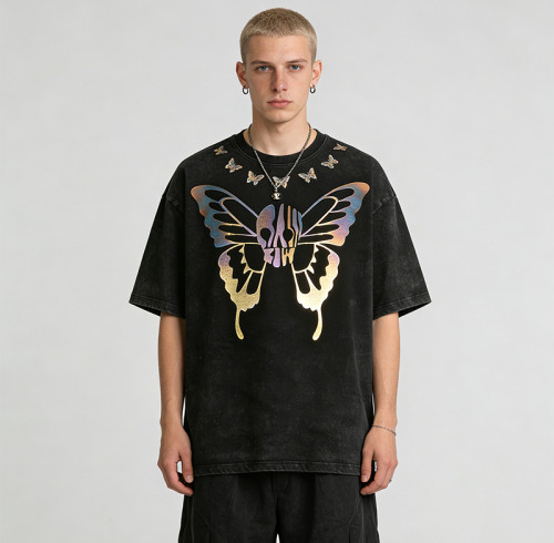 Hot Selling Sonic Wear Washed Laser Film Heat Transfer T-shirt | Streetwear | 100% Cotton | Streetwear Manufacturer