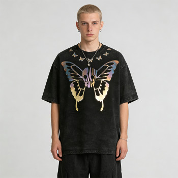 Hot Selling Sonic Wear Washed Laser Film Heat Transfer T-shirt | Streetwear | 100% Cotton | Streetwear Manufacturer