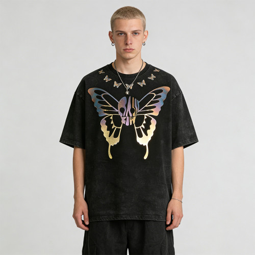 Hot Selling Sonic Wear Washed Laser Film Heat Transfer T-shirt | Streetwear | 100% Cotton | Streetwear Manufacturer