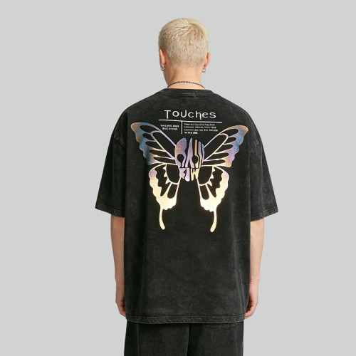 Hot Selling Sonic Wear Washed Laser Film Heat Transfer T-shirt | Streetwear | 100% Cotton | Streetwear Manufacturer