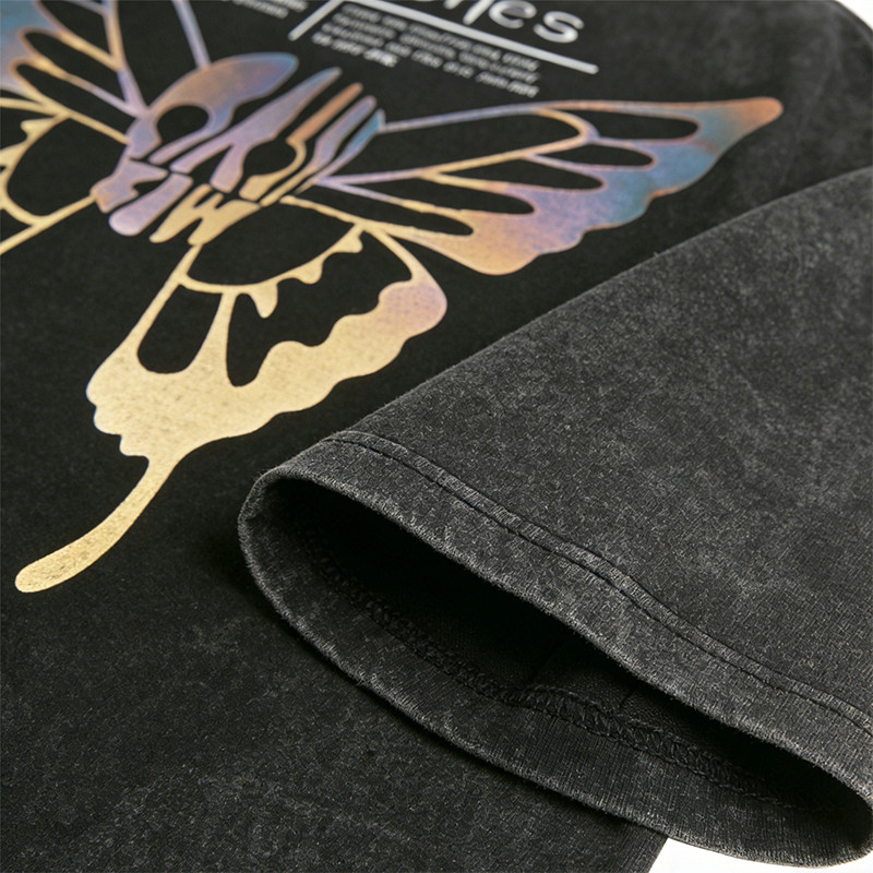 Sonic Wear Washed Laser Film Heat Transfer T-shirt