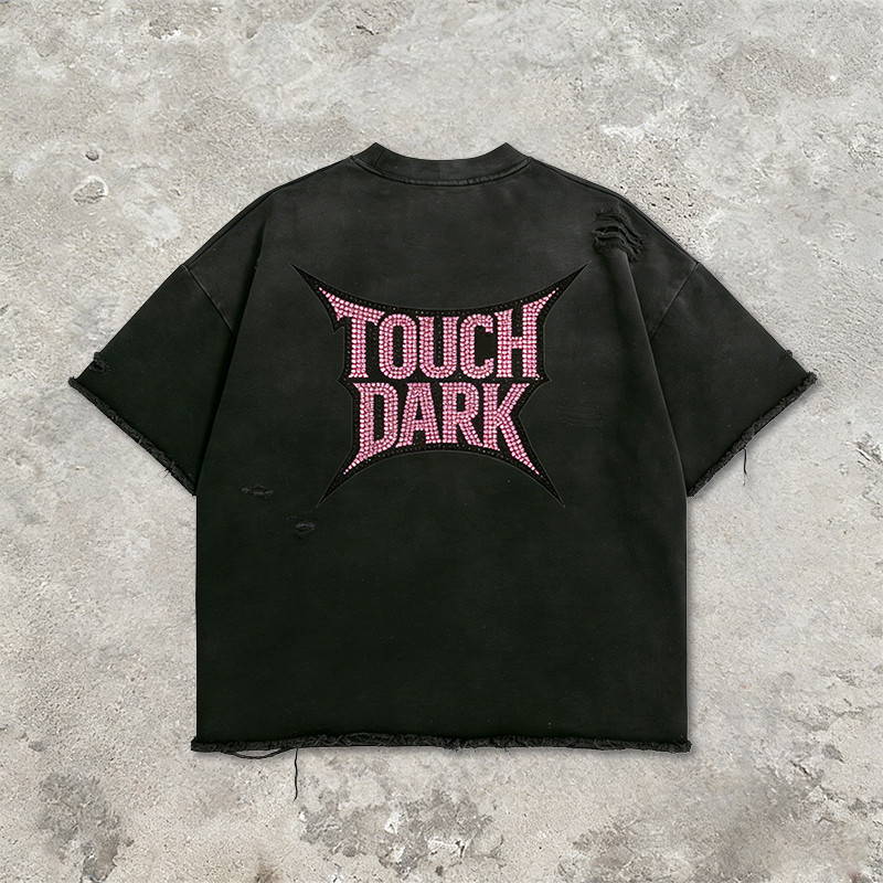 Sonic Wear Washed Distressed Sequin T-shirt