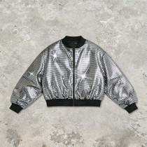 Custom Sonic Wear Metallic Grid Bomber Jacket | Streetwear | 100% Polyester | Custom Streetwear