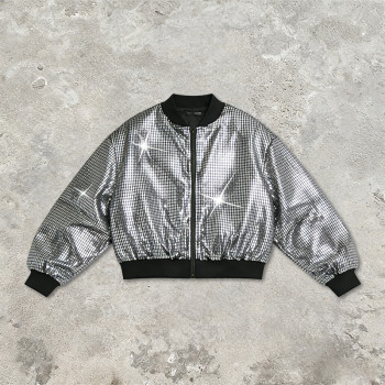 Custom Sonic Wear Metallic Grid Bomber Jacket | Streetwear | 100% Polyester | Custom Streetwear