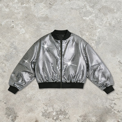 Custom Sonic Wear Metallic Grid Bomber Jacket | Streetwear | 100% Polyester | Custom Streetwear