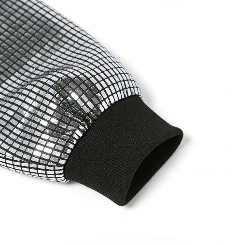 Sonic Wear Metallic Grid Bomber Jacket