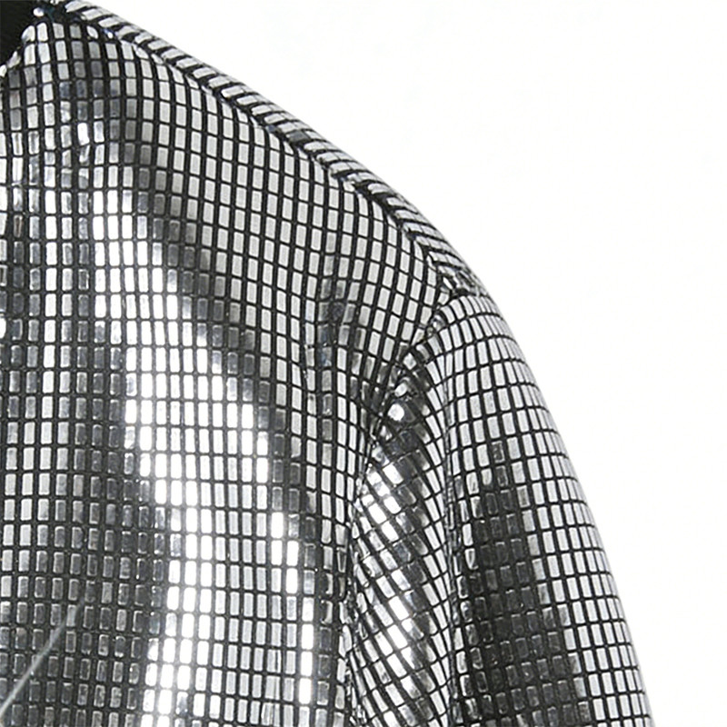 Sonic Wear Metallic Grid Bomber Jacket