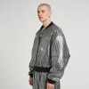 Custom Sonic Wear Metallic Grid Bomber Jacket | Streetwear | 100% Polyester | Custom Streetwear