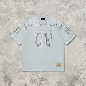 Custom Sonic Wear Patch Studded Silver Foil Print T-shirt | Streetwear | Custom Streetwear Manufacturer