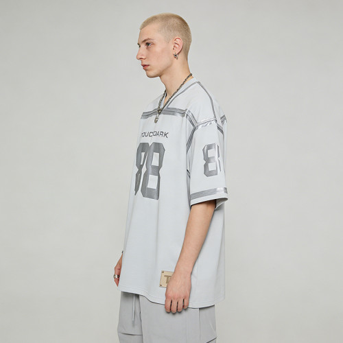 Custom Sonic Wear Patch Studded Silver Foil Print T-shirt | Streetwear | Custom Streetwear Manufacturer