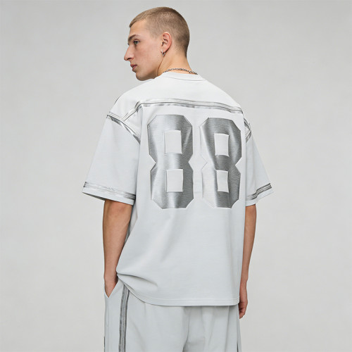 Custom Sonic Wear Patch Studded Silver Foil Print T-shirt | Streetwear | Custom Streetwear Manufacturer