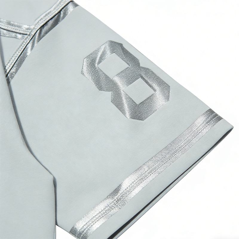 Sonic Wear Patch Studded Silver Foil Print T-shirt