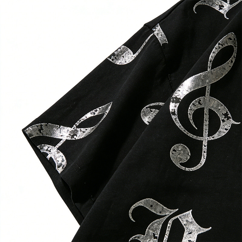  Sonic Wear Silver Foil Music Note T-shirt