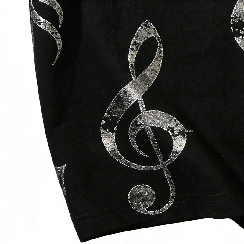  Sonic Wear Silver Foil Music Note T-shirt