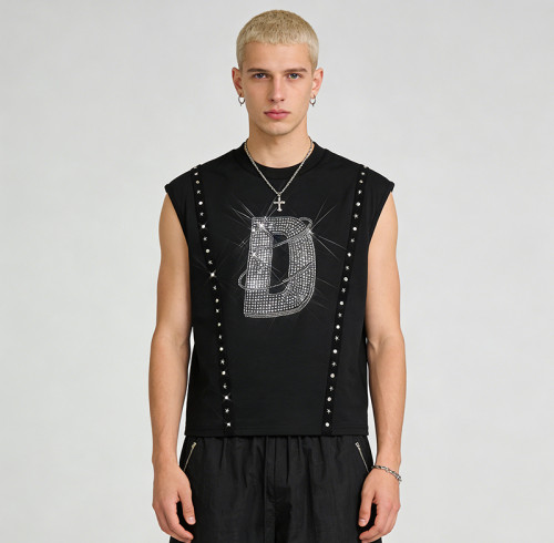 Custom Sonic Wear Rhinestone Studded Webbing Vest | Streetwear | Streetwear Clothing Manufacturer
