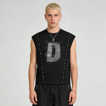 Custom Sonic Wear Rhinestone Studded Webbing Vest | Streetwear | Streetwear Clothing Manufacturer