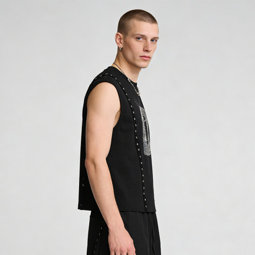 Custom Sonic Wear Rhinestone Studded Webbing Vest | Streetwear | Streetwear Clothing Manufacturer