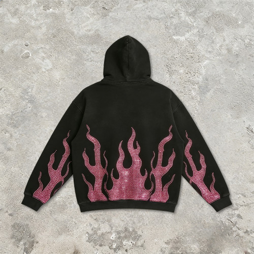 2026 New Design Sonic Wear Washed Rhinestone Hoodie | Streetwear | OEM Streetwear