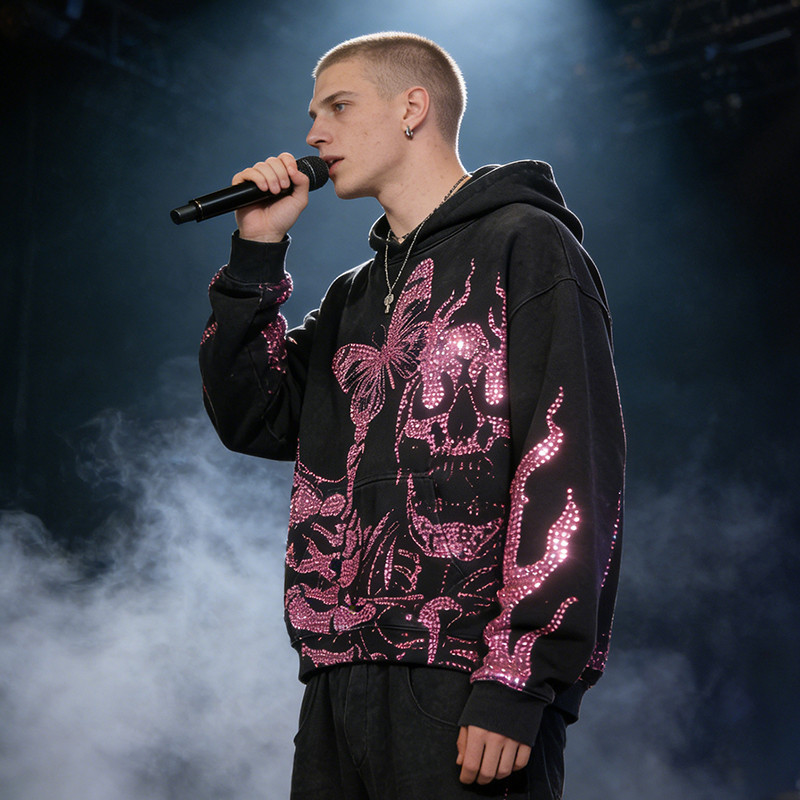 Sonic Wear Washed Rhinestone Hoodie