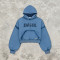 Custom Technicalwear Applique Spray Wash Patch Studded Cropped Hoodie | Streetwear | Custom Streetwear