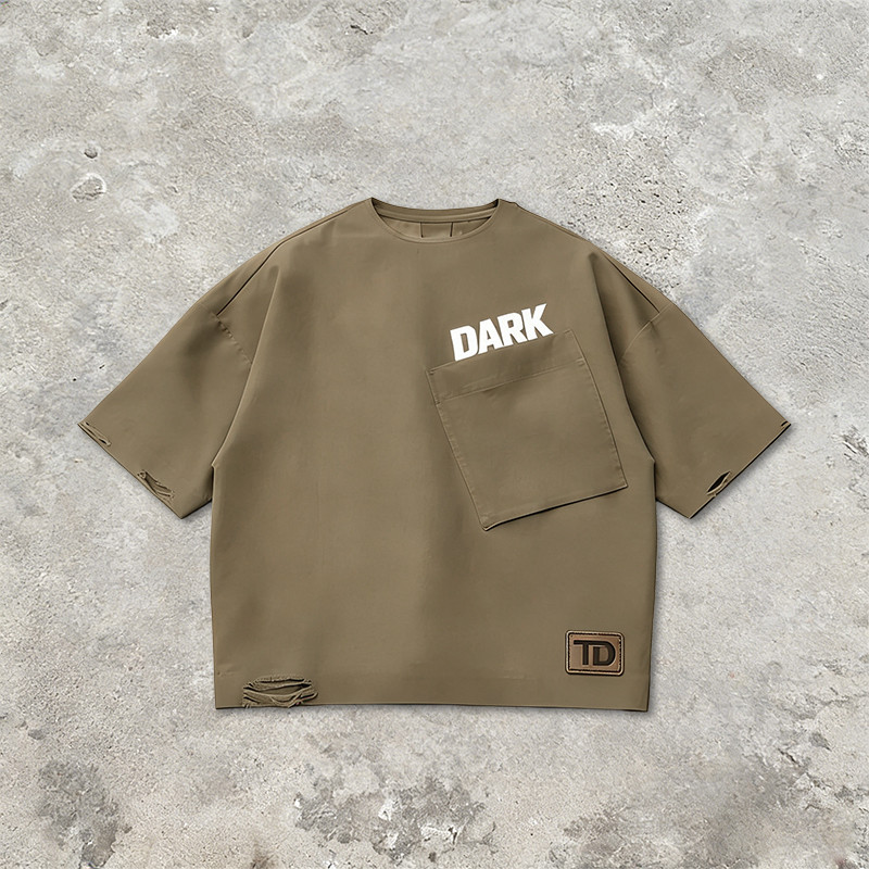 Technicalwear Screen Print Patch Distressed Washed T-shirt