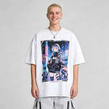 2026 New Design Anime-Inspired Laser Holographic Print T-shirt | Streetwear | 100% Polyester | Clothing Manufacturer