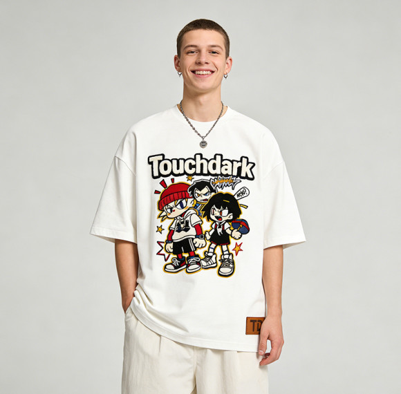 Custom Chenille Applique Patch Embroidered Anime T-shirt | Streetwear | 100% Cotton | Custom Streetwear