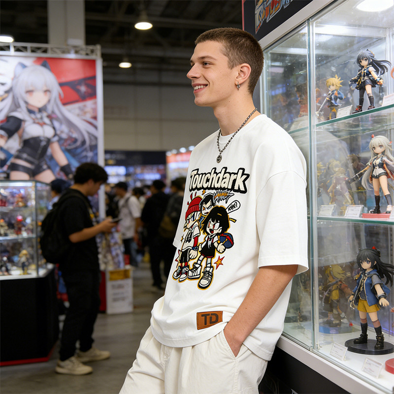 Chenille Applique Patch Embroidered Anime T-shirt