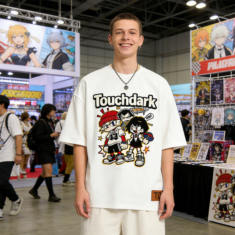 Chenille Applique Patch Embroidered Anime T-shirt