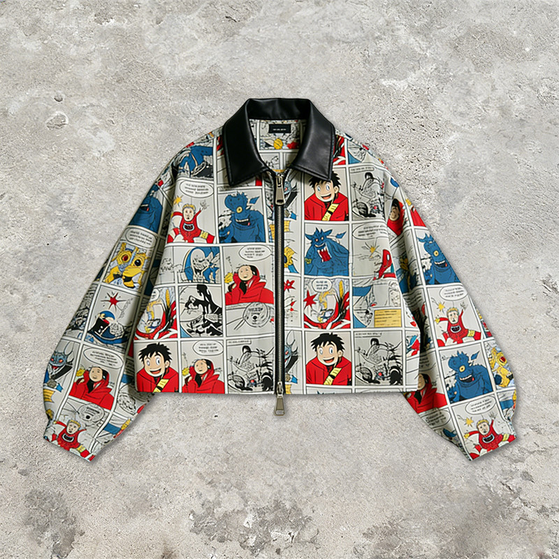 Anime Comic Digital Print Bomber Jacket