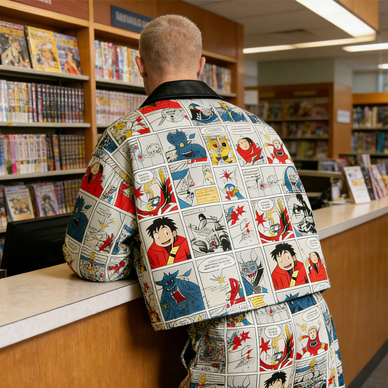 Anime Comic Digital Print Bomber Jacket