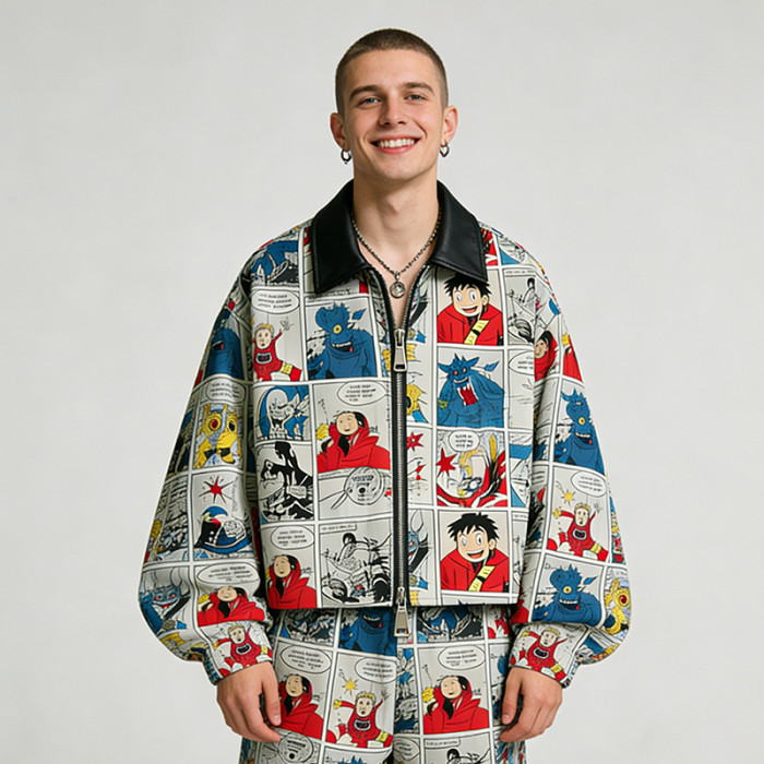 Custom Anime Comic Digital Print Bomber Jacket | Streetwear | Streetwear Manufacturer