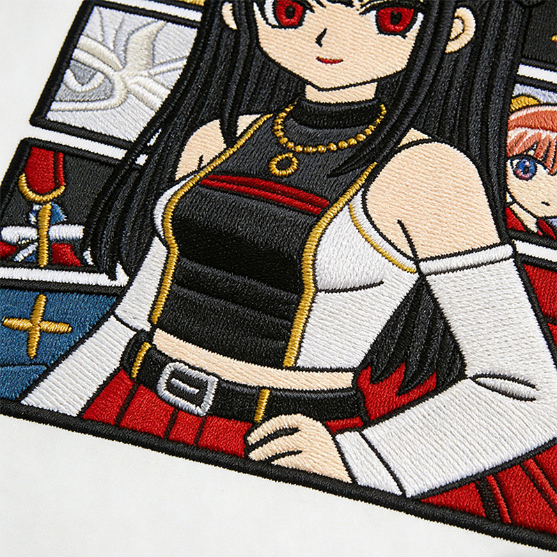 Anime Girl Applique T-shirt