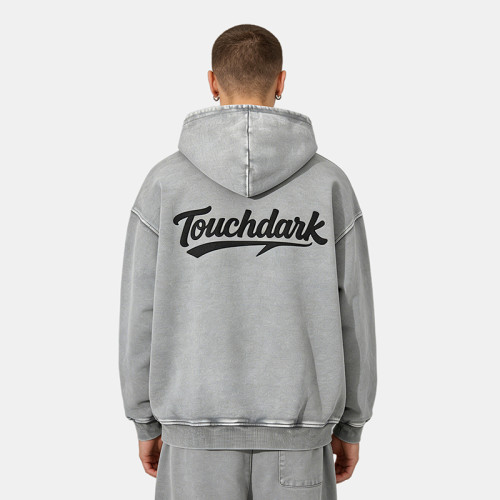 Washed Applique Embroidered Anime Hoodie | Oversized Hoodie | Custom Streetwear Manufacturer