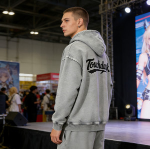 Washed Applique Embroidered Anime Hoodie | Oversized Hoodie | Custom Streetwear Manufacturer