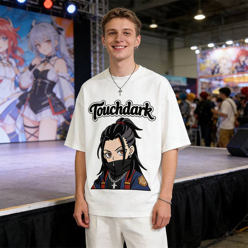Anime Towel Embroidery T-Shirt