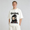 Anime Towel Embroidery T-Shirt | Oversized 100% Cotton Tee | Streetwear Manufacturer