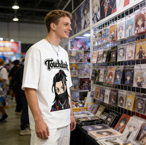 Anime Towel Embroidery T-Shirt | Oversized 100% Cotton Tee | Streetwear Manufacturer