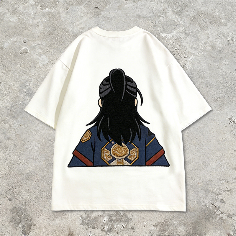 Anime Towel Embroidery T-shirt
