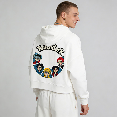 Anime Towel Embroidered Hoodie | Applique Hoodie | Oversized Streetwear | Clothing Manufacturer