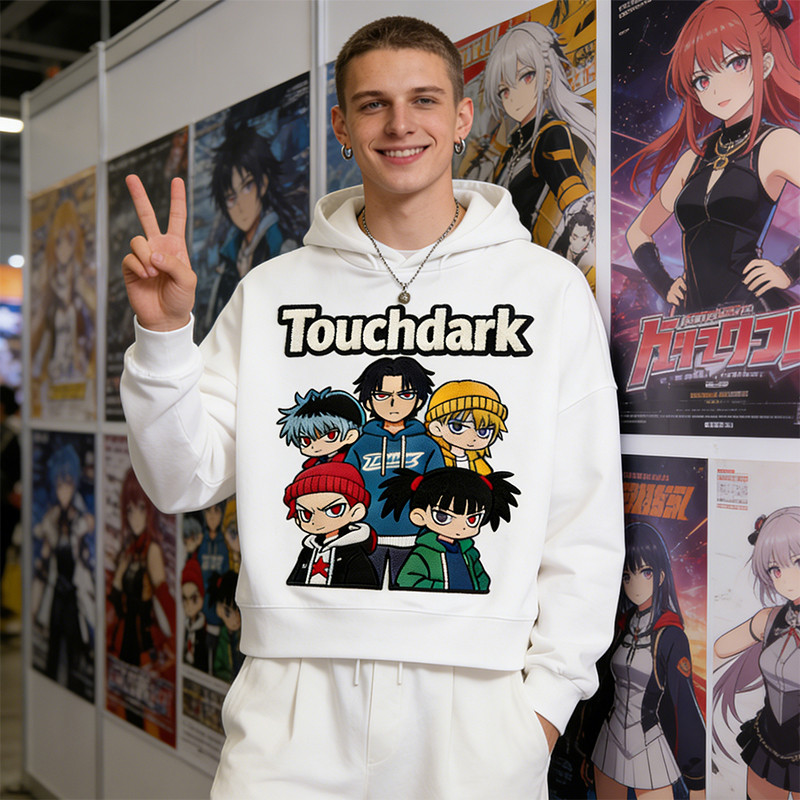 Anime Towel Embroidered Hoodie